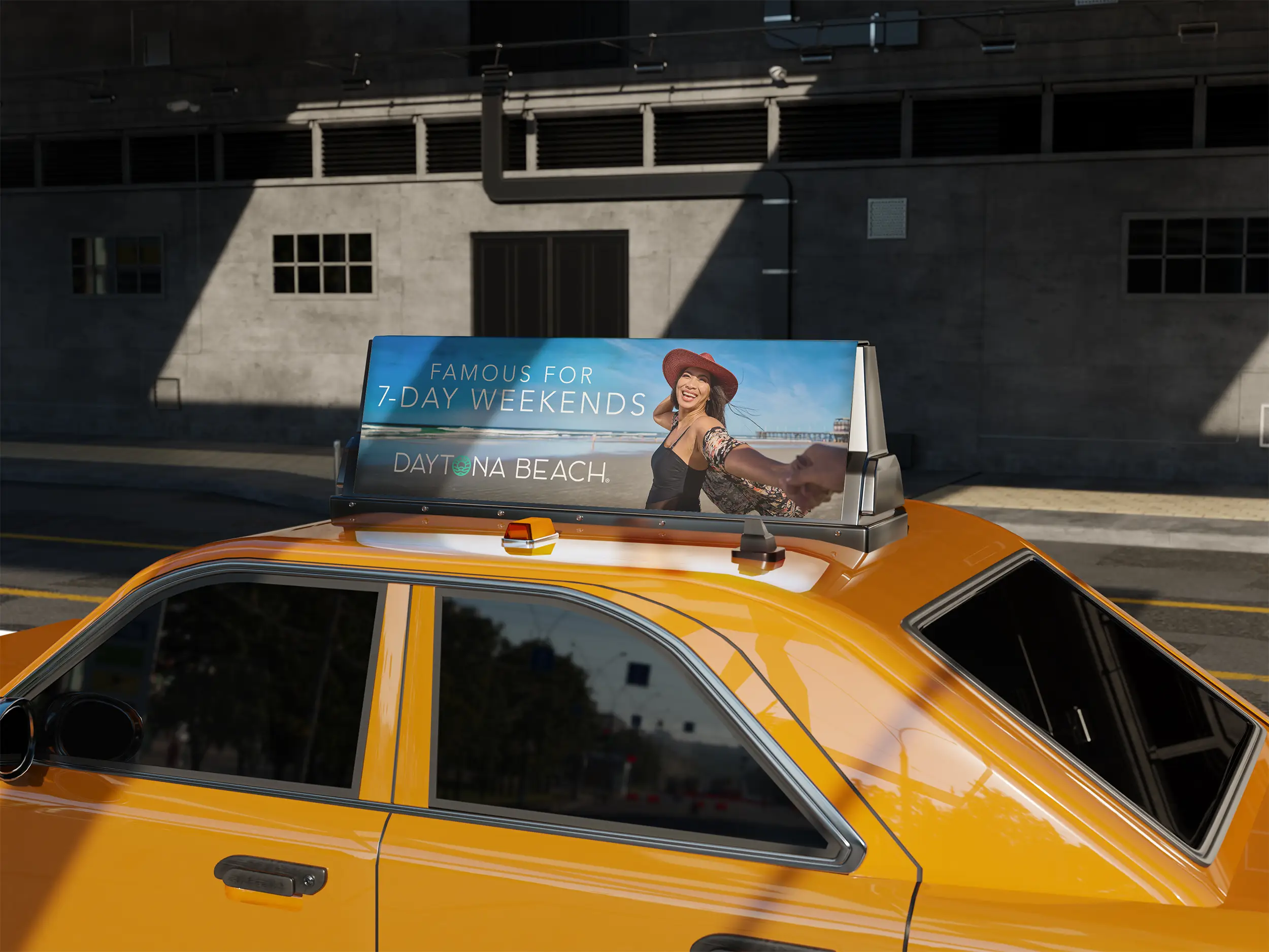 outdoor board on taxi daytona beach