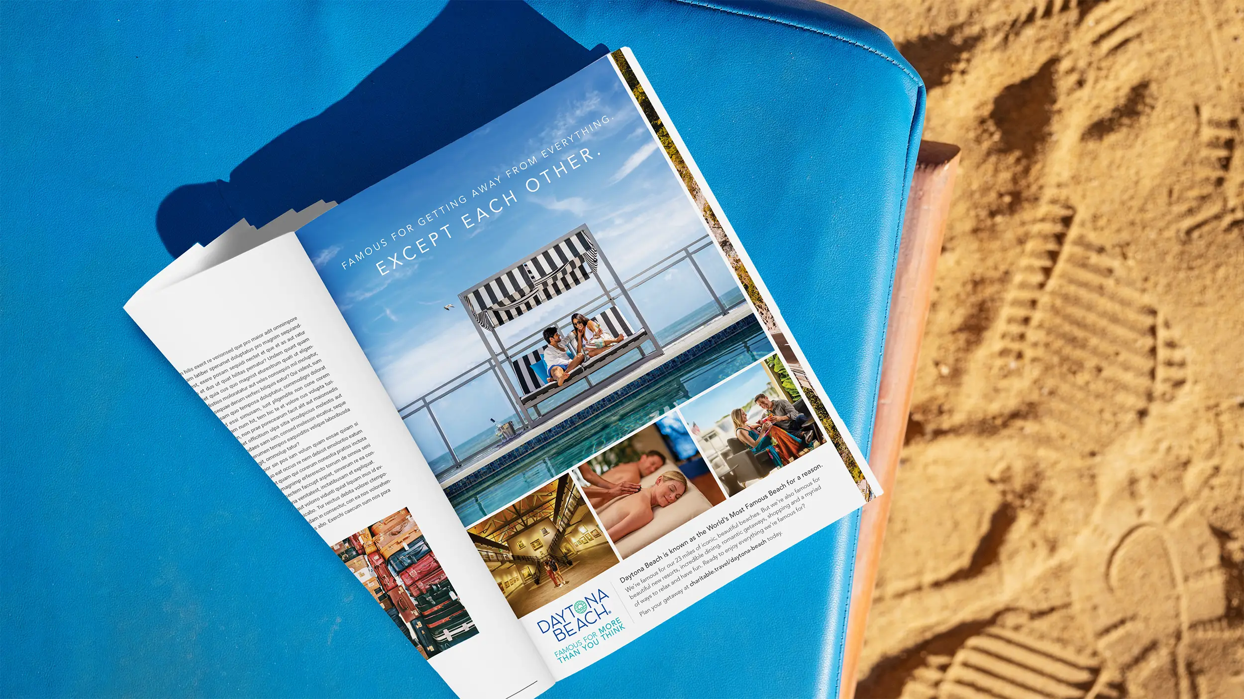 daytona beach print ad mockup on beach chair