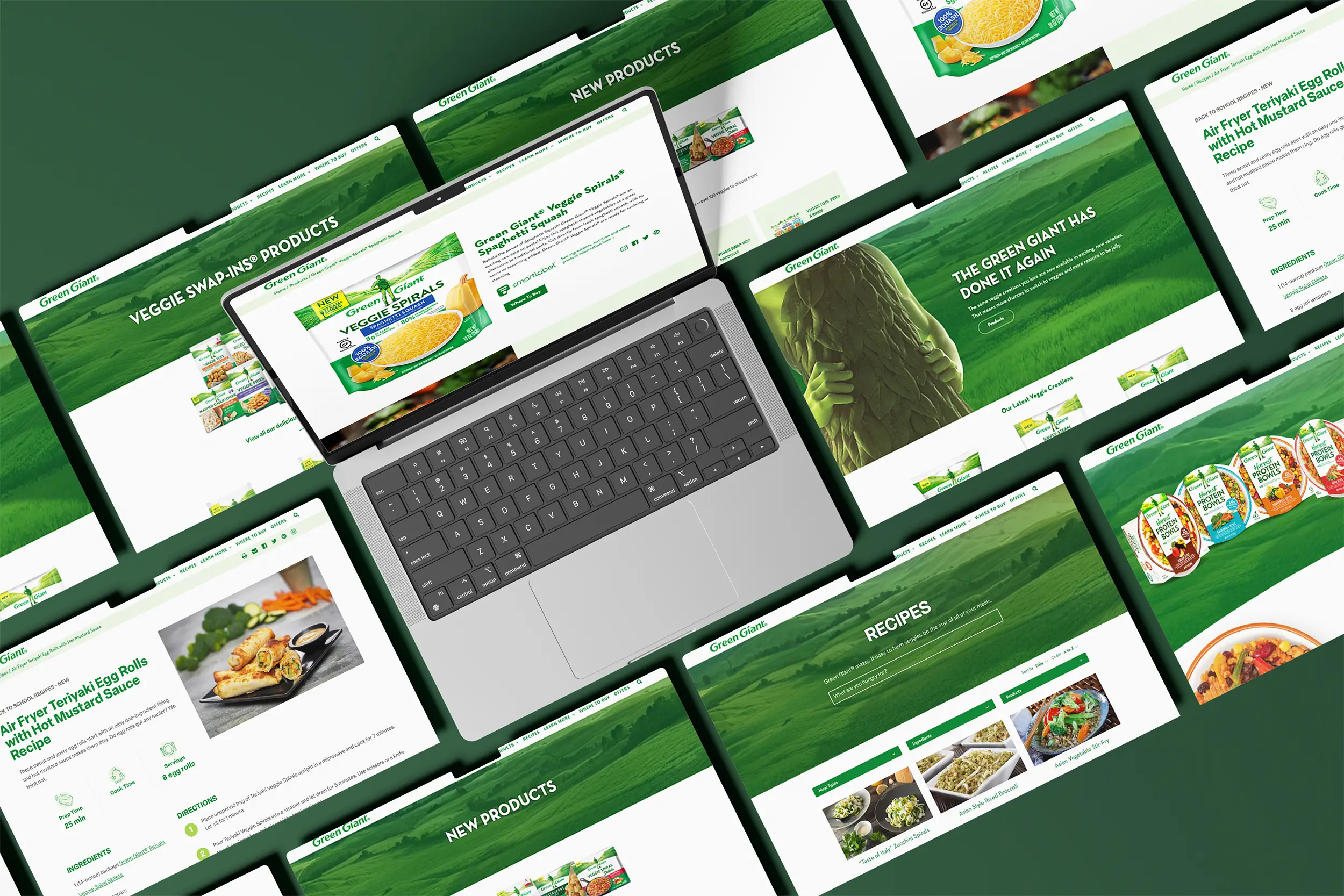 green giant website mockups