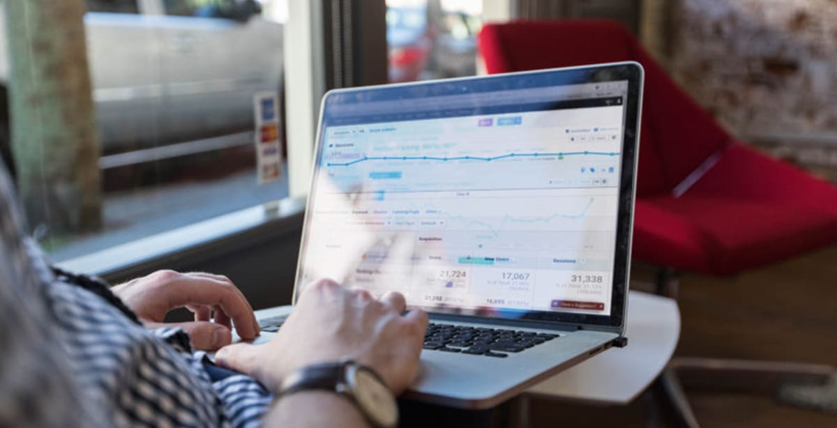 Man using Google Analytics