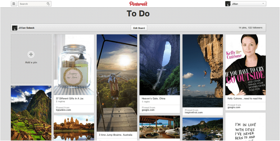Pinterest board