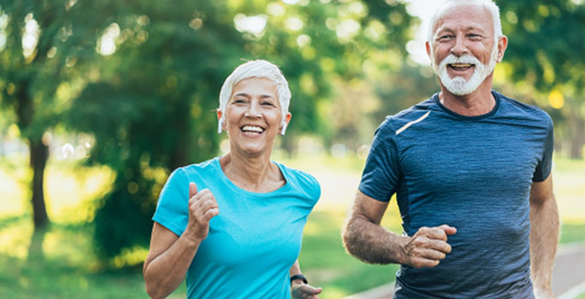 Couple running together