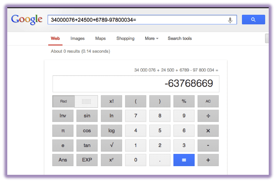 Google calculator