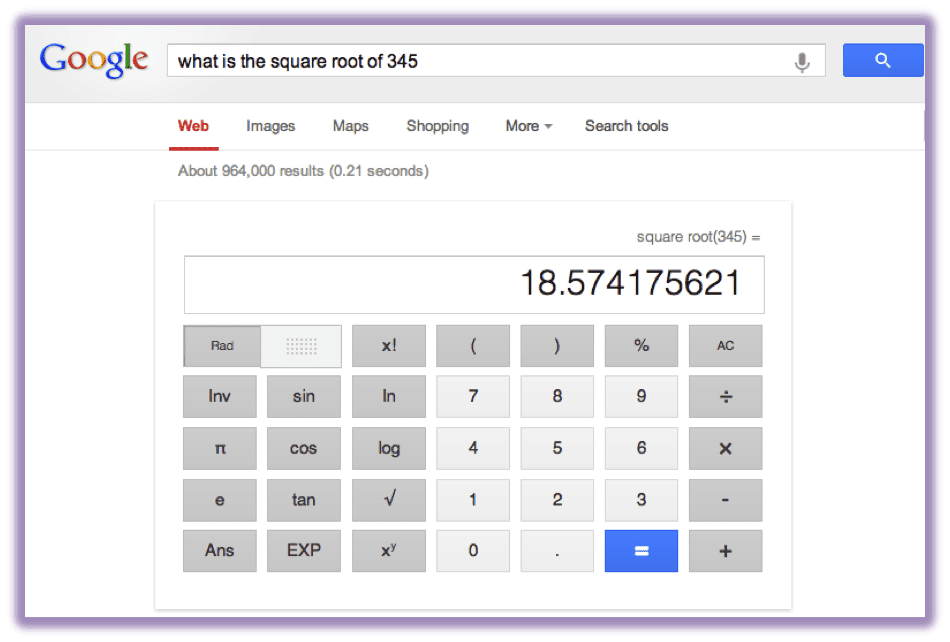 Google calculator