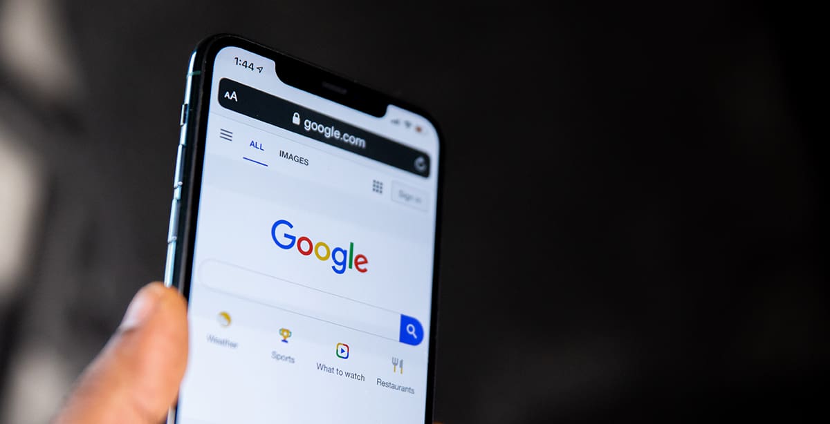 Google mobile screenshot