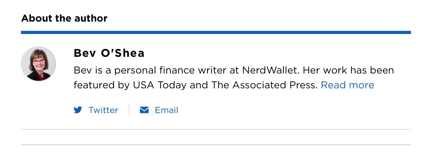 Example of YMYL author bio