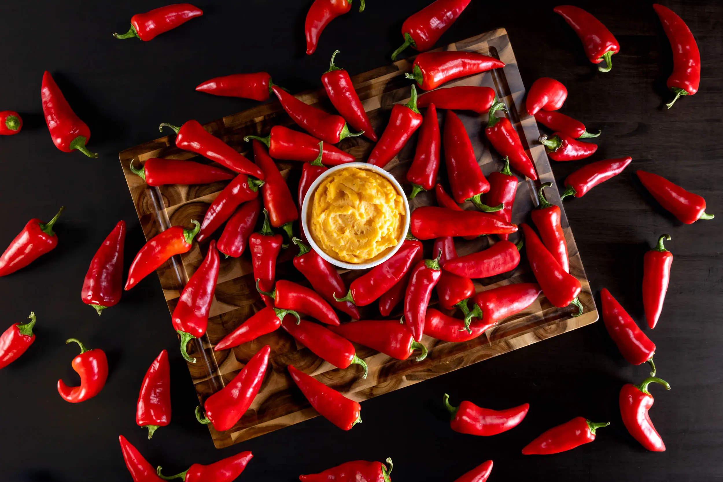 mashed potatoes and peppers