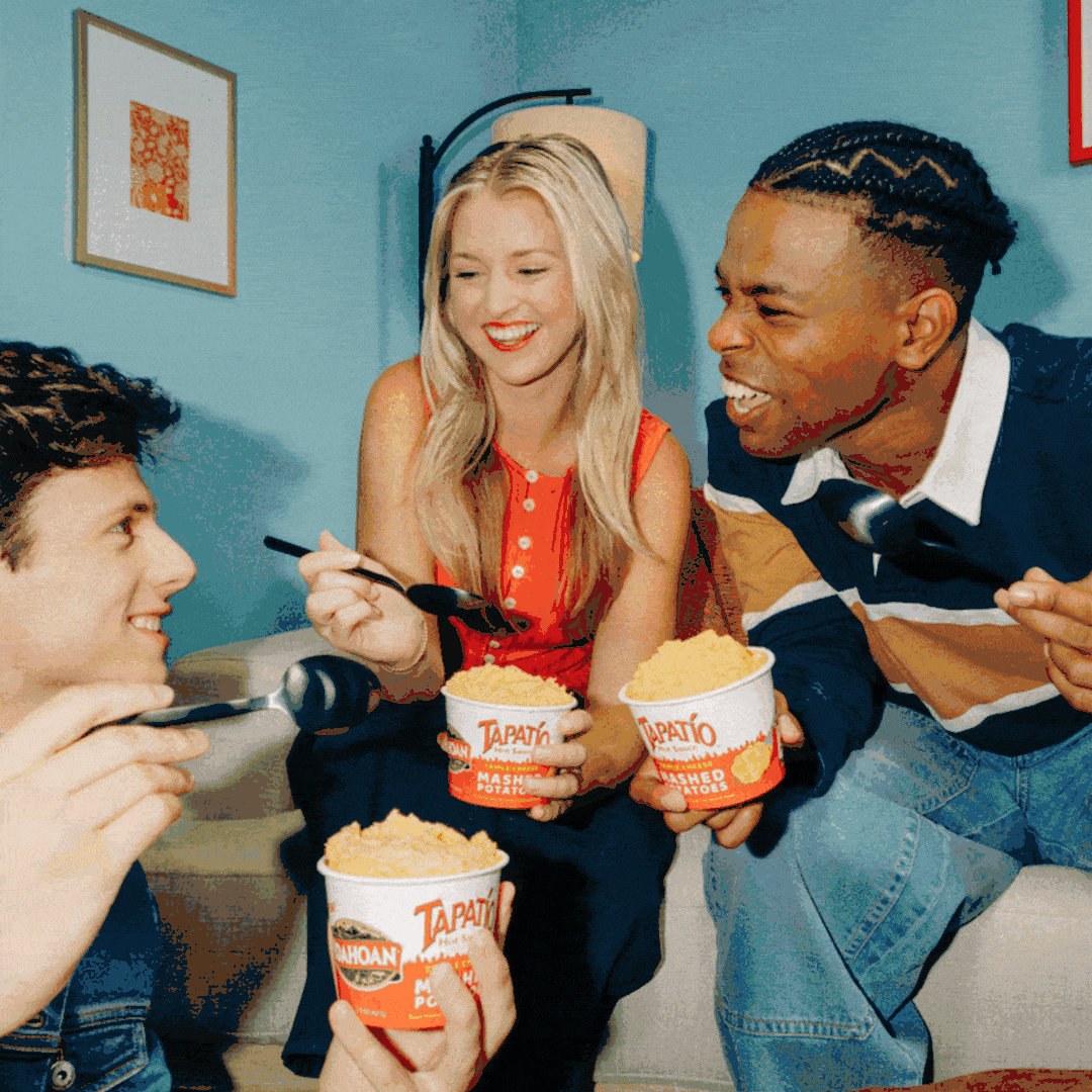 Group of young people with Tapatio potato cups
