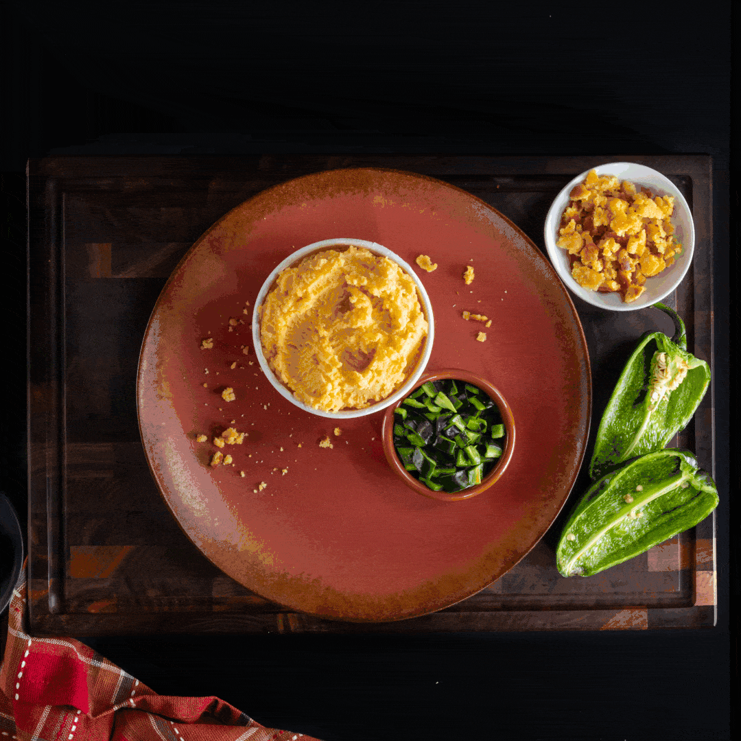 stop action potatoes on plate