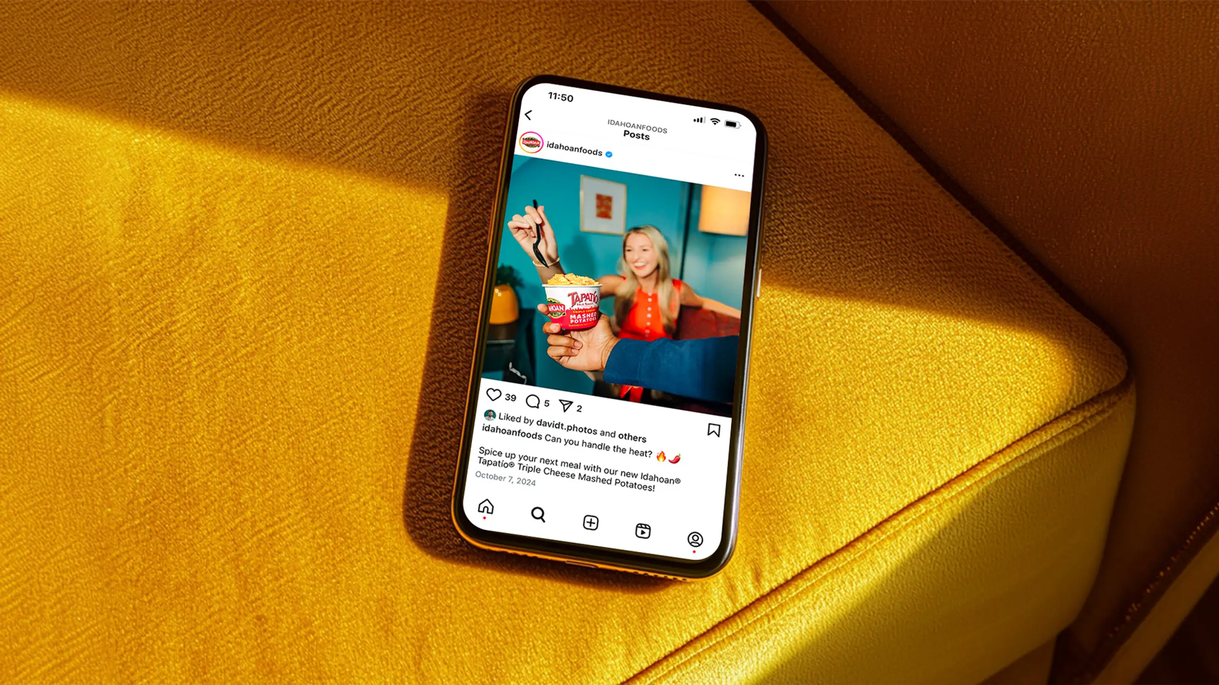 social post on phone