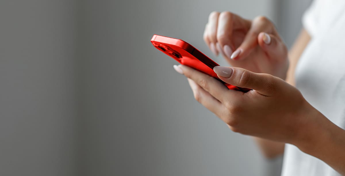 Woman holding smartphone