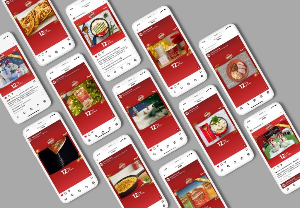Idahoan holiday campaign social media grid