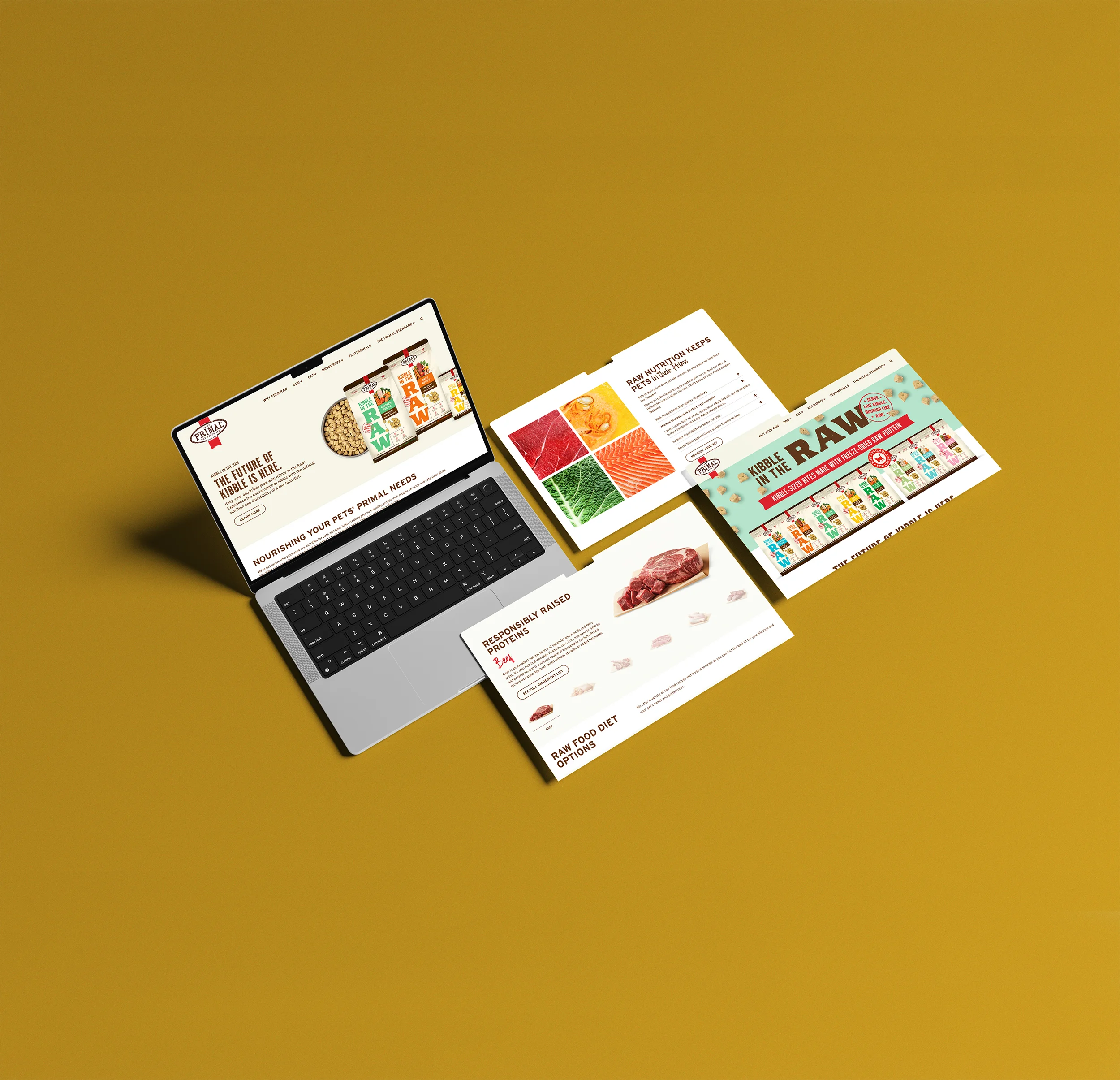 primal pet website mockup