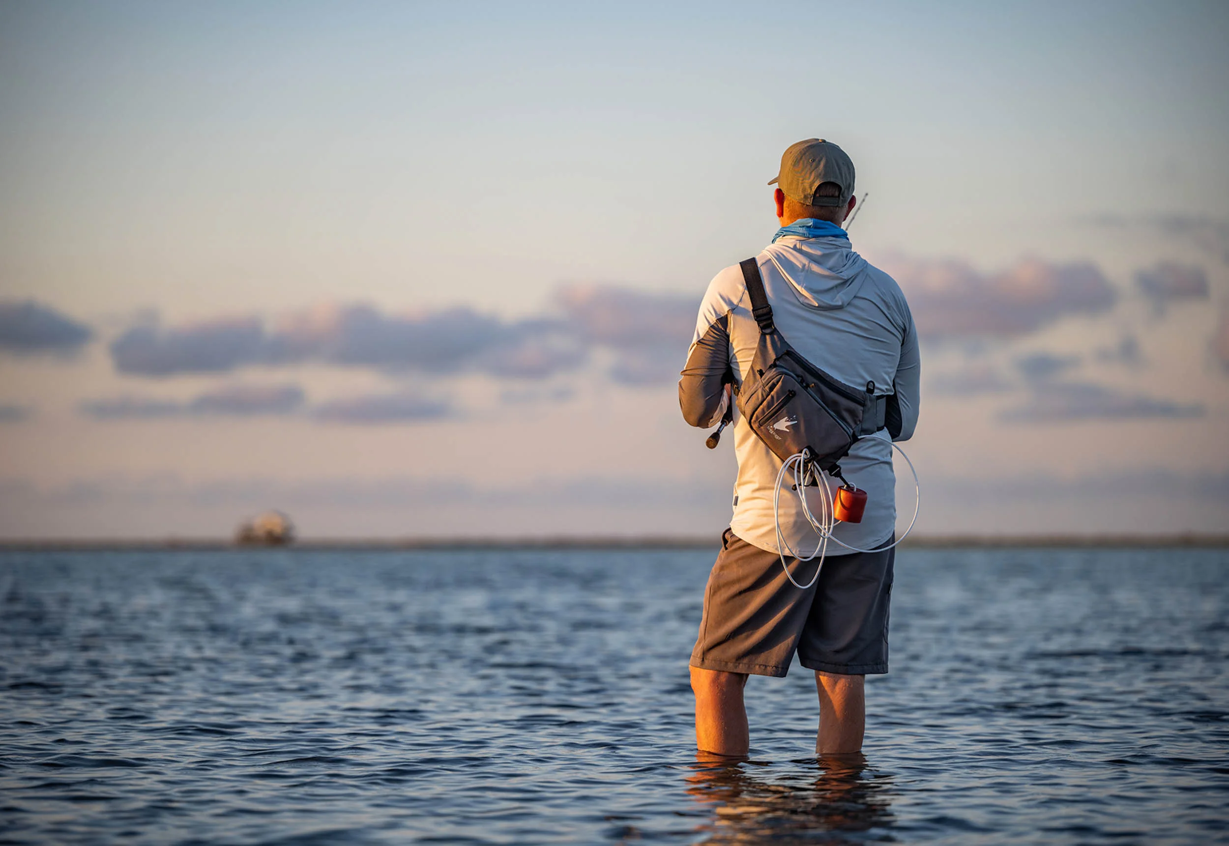 person fishing in water