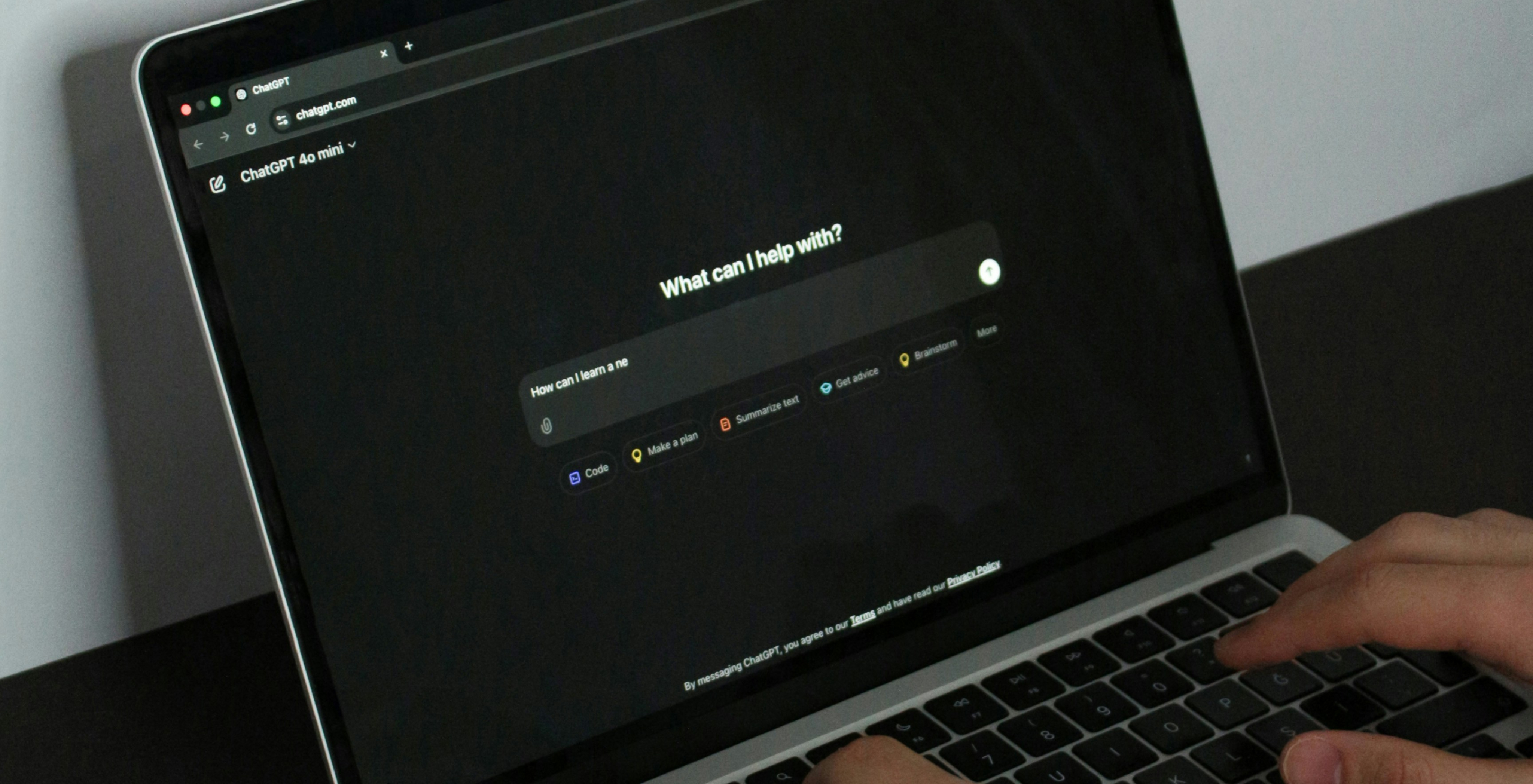 person searching ChatGPT