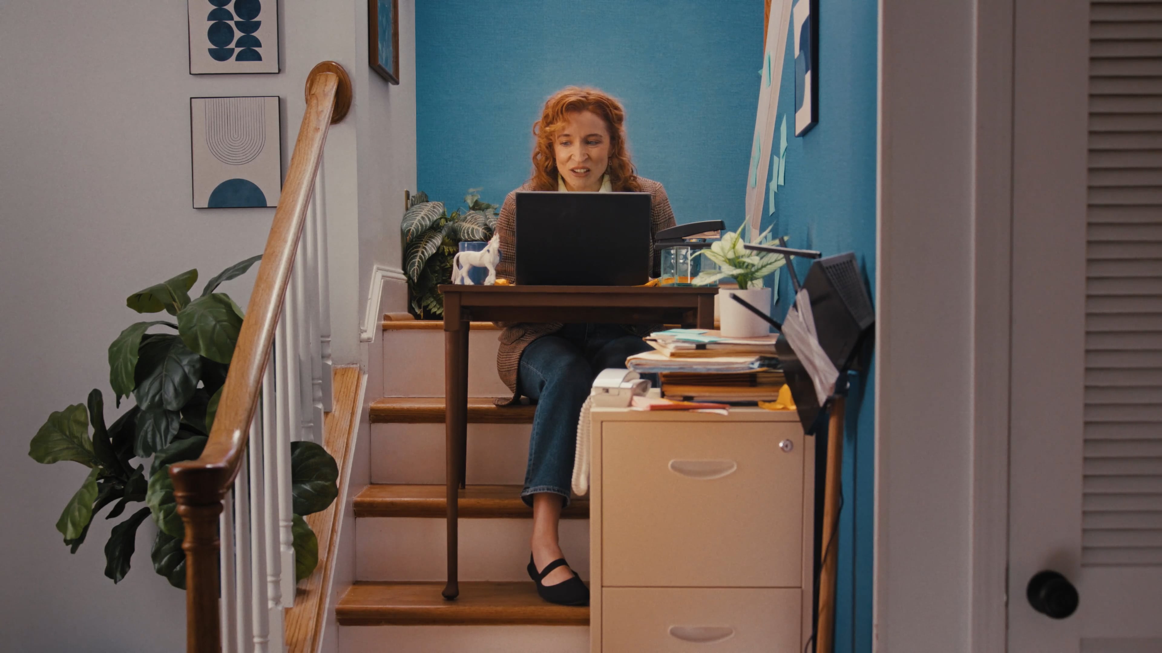 lady sitting on stairs