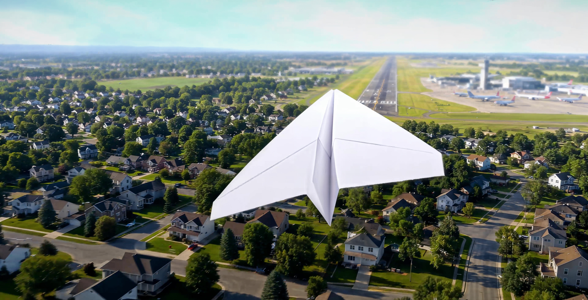 Paper Airplane flying