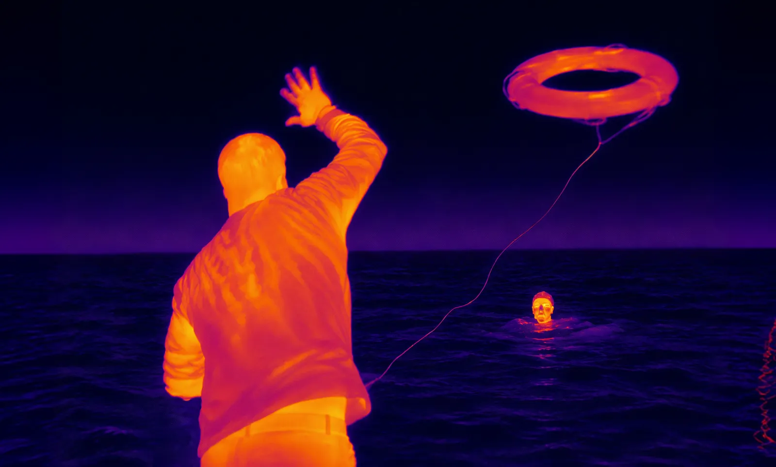 Man throwing life ring